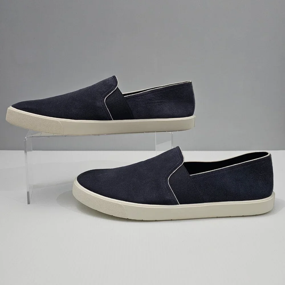 Vince Blair Loafer Sneaker Womens 10 Blue Ink Suede Slip On Casual Designer NEW - Picture 2 of 14